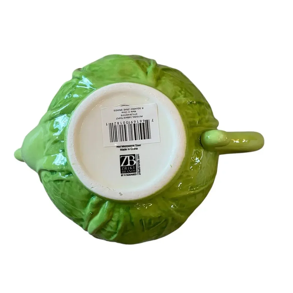Beatrix Potter Peter Rabbit Easter Cabbage Shaped Teapot Bunny Lid Embossed New - Picture 13 of 16